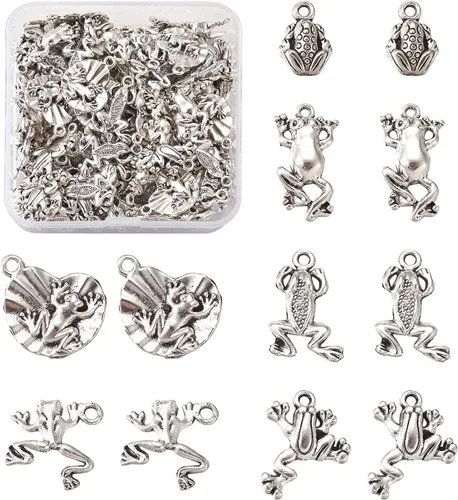 Miniatura 20 de Craftdady Colgantes de aleación de plata antigua estilo tibetano, bonitos dijes colgantes de metal, colgantes de animales vintage, dijes colgantes