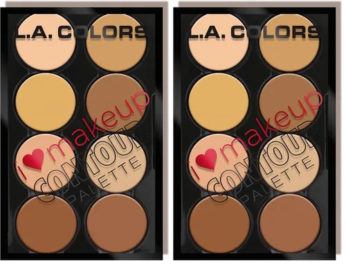 Miniatura 5 de L.A. Colors I Heart Makeup, paleta para contorno de maquillaje, Medio a oscuro