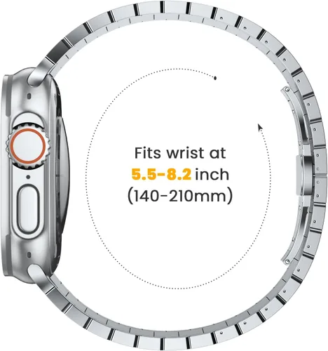Miniatura 6 de NotoCity Compatible con Apple Watch Ultra 2/Ultra de 1.929 in 1.772 in 1.732 in 1.654 in, correa de metal de titanio para hombres con cierre