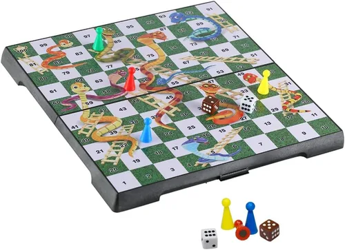 Miniatura 9 de Mini juego de mesa de serpientes y escaleras de 7.9 pulgadas, juego de mesa magnético de viaje, juguetes divertidos para la familia/regalo para niños