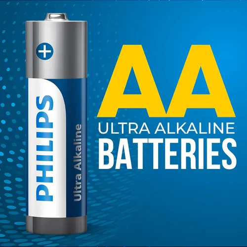 Miniatura 2 de PHILIPS Paquete de 12 pilas AA Batería doble A ultra alcalina de 1.5 V 132% más de potencia que el estándar de la industria Larga duración