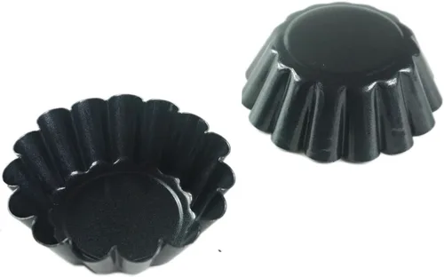Miniatura 3 de 12 paquetes de moldes para tarta de huevo, mini moldes de acero al carbono de 2.6 pulgadas, antiadherentes reutilizables, molde para magdalenas