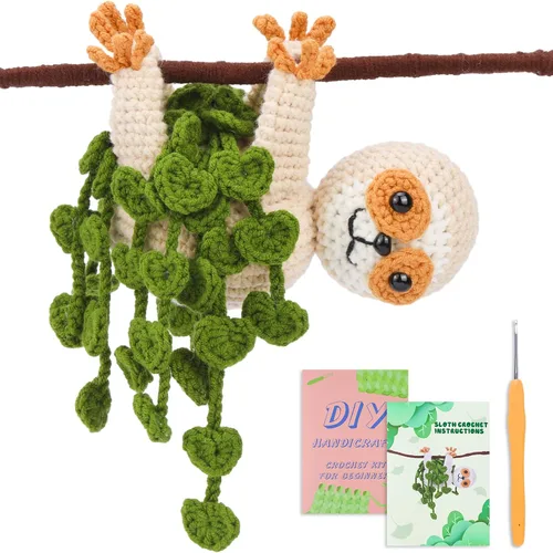 Miniatura 8 de WONVOC Kit de ganchillo para plantas, kit de plantas de ganchillo para principiantes, kit de ganchillo para adultos, con ganchillos, suministros