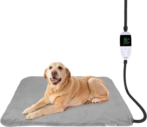 Miniatura 9 de Almohadilla térmica para mascotas para gatos y perros pequeños con 12 temperaturas ajustables, impermeable y resistente a las mordidas, almohadilla
