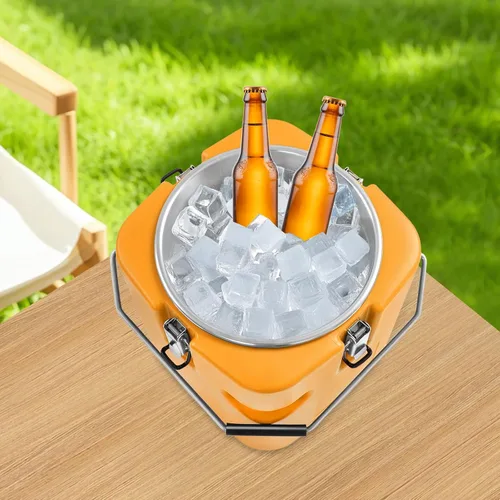 Miniatura 3 de Recipiente aislado para sopa, calentador de alimentos, transportador de frío caliente, cubo de alimentos aislado comercial portátil de 5.28 galones
