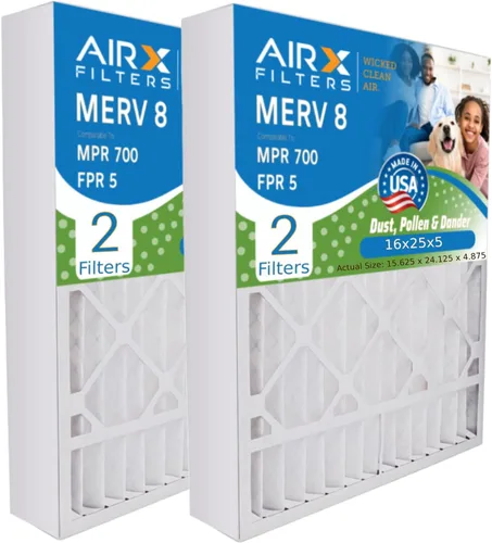 Miniatura 6 de AIRX FILTERS WICKED CLEAN AIR. Filtro de aire MERV 11 de 16 x 25 x 5 compatible con filtro de aire Lennox X0583, paquete de 2