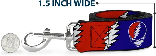 Miniatura 6 de BUCKLE-DOWN "robar su cara con Lightning Bolt Repeat" de PET Leash, 4 'x 1", color rojo/blanco/azul