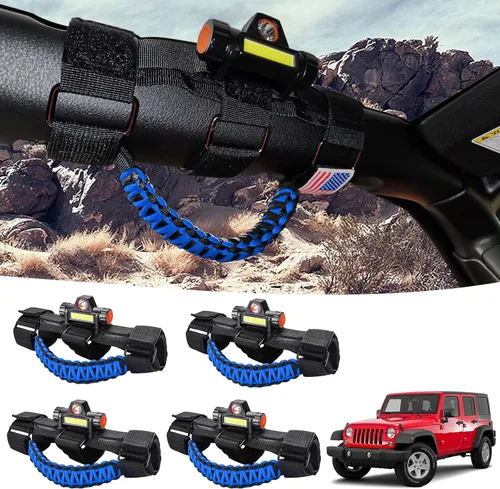 Miniatura 11 de GAIZON Paquete de 4 asas de agarre para Jeep Wrangler, accesorios Sahara Freedom Rubicon CJ YJ TJ JL JK LJ JLU JKU, Gladiator JT 1955-2023, Negro