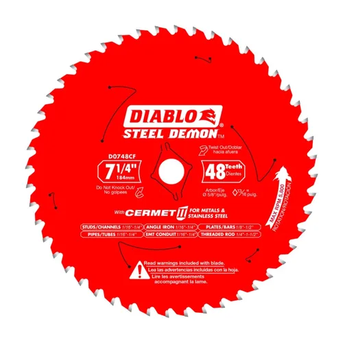 Diablo Steel Demon Cermet II Hoja de sierra con rectificado de triple chip y revestimiento Perma-Shield - Ideal para corte de metal mediano -