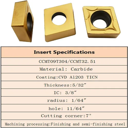 Miniatura 5 de Juego de soporte de inserción de herramienta de torneado de carburo indexable de vástago de 1/2 "/12 mm, 2 piezas SCACR1212H09 SCACL1212H09