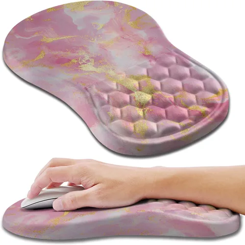 Miniatura 19 de Hokafenle Alfombrilla de ratón ergonómica con soporte para muñeca, alfombrilla con reposamuñecas para alivio del dolor del túnel carpiano