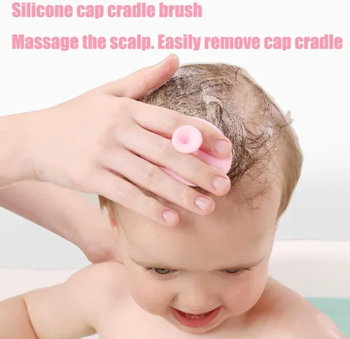 Miniatura 4 de Cepillo para el pelo del bebé, cepillo para la cuna, peine para el pelo del bebé, cepillo de pelo de bebé y juego de peine para recién nacidos y Rosa