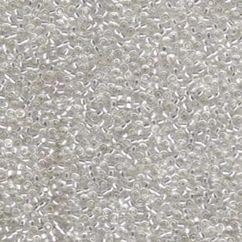 Miyuki - Cuentas redondas japonesas de cristal transparente con forro plateado 11/0 de aproximadamente 0.91 onzas y tubo de 5 pulgadas