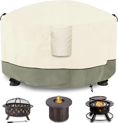 Miniatura 14 de Cubierta para hoguera, resistente al aire libre, 600D, 100% impermeable, cubierta cuadrada para hoguera, resistente a la intemperie, 30 pulgadas