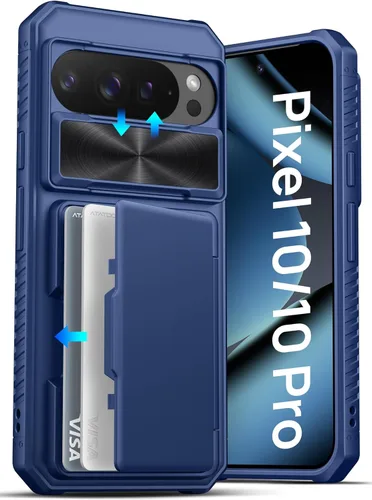 Miniatura 14 de ATATOO Funda tipo cartera para Google Pixel 10 Pro XL, tarjetero integrado (3-5 tarjetas) [bloqueo RFID] y cubierta de cámara deslizante, protección