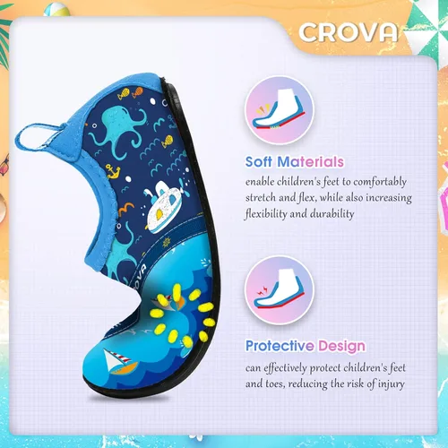 Miniatura 3 de CROVA Zapatos de agua para niños pequeños, calcetines acuáticos de secado rápido, antideslizantes, zapatos deportivos para niños y niñas pequeños