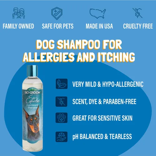 Miniatura 2 de Bio-Groom So-Gentle Champú Hipoalergénico para Perros - Sin Lágrimas, Suministros de Baño para Gatos y Perros, Champú para Cachorros para Piel
