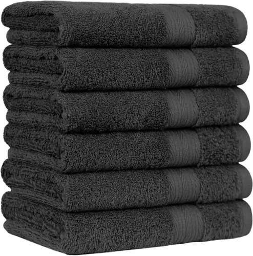 Miniatura 24 de Amazon Basics Juego de toallas de baño suaves, absorbentes, resistentes a la decoloración, 100% algodón, 6 piezas (12 x 12 pulgadas), toallas Carmesí
