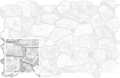 Dundee Deco Panel de pared 3D de PVC de piedra sintética blanca y gris, 3.2 pies x 2.1 pies (38.6 in x 24.8 in), decoración de paneles de pared de