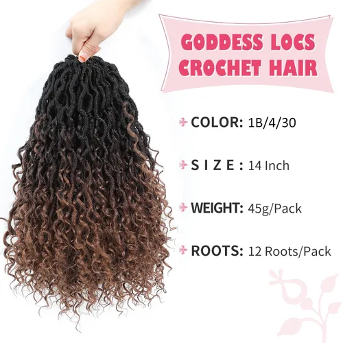 Miniatura 113 de Alicoco Goddess Locs Cabello de Ganchillo 12 Pulgadas 8 Paquetes Rastas Sintéticas de Ganchillo Para Mujeres Rastas Suaves Boho Pre-enrolladas River