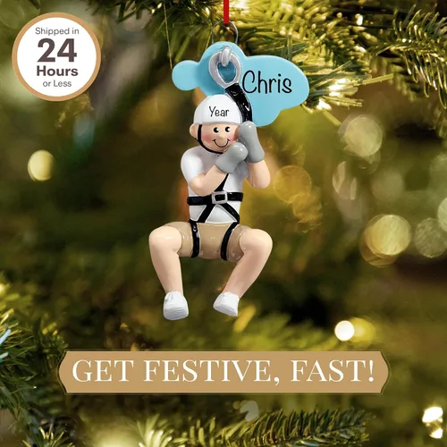 Miniatura 2 de Adorno personalizado con forro de cremallera para niño 2026 Adornos de Navidad deportivos grabados con láser para árbol Regalo de recuerdo