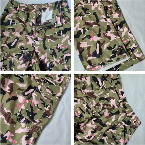 Miniatura 5 de Pantalones cargo de camuflaje para mujer, cintura alta, holgados, pierna ancha, camuflaje militar, pantalones deportivos ajustados con bolsillo