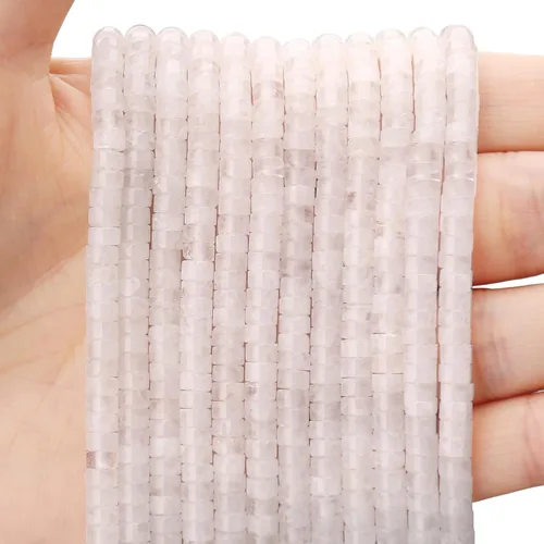 BONNY BOXX 150 piezas de cuentas espaciadoras de jade blanco natural, cuentas sueltas semipreciosas planas redondas de jade heishi para hacer joyas