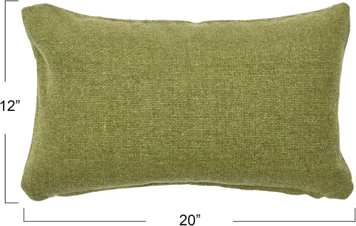 Miniatura 3 de Creative Co-Op Funda de almohada lumbar de lona tejida, 12 x 20 pulgadas, color verde salvia