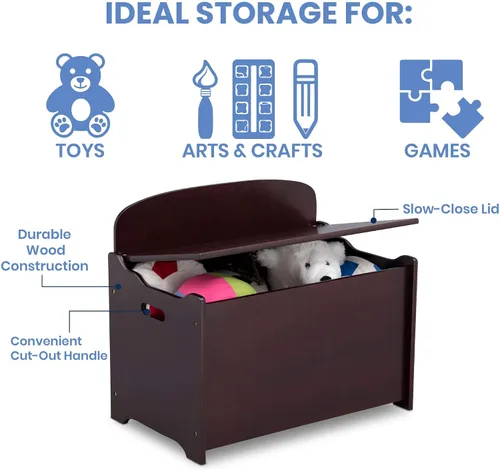 Miniatura 4 de Delta Children MySize - Escritorio con silla con compartimento de almacenamiento + caja de juguetes MySize Deluxe, chocolate oscuro (paquete)