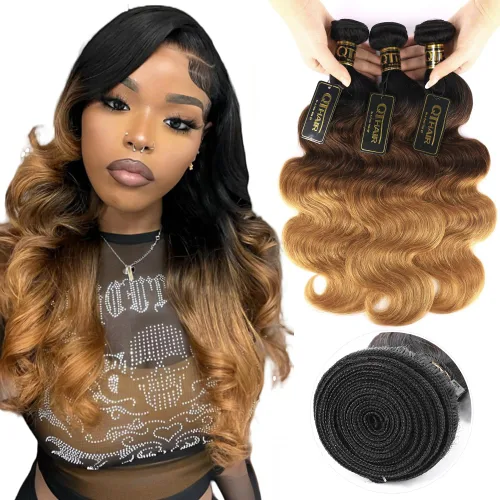 Miniatura 27 de QTHAIR Extensiones de cabello humano brasileño ondulado de grado 18A #613 con cierre de encaje HD 4x4