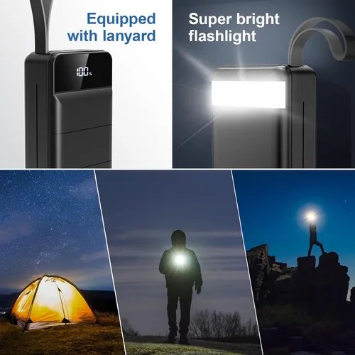 Miniatura 6 de Cargador portátil de 60000 mAh, carga rápida, 22.5 W, PD4.0 y QC 4.0 con cargador de batería USB C, cargador portátil de alta capacidad, cargador