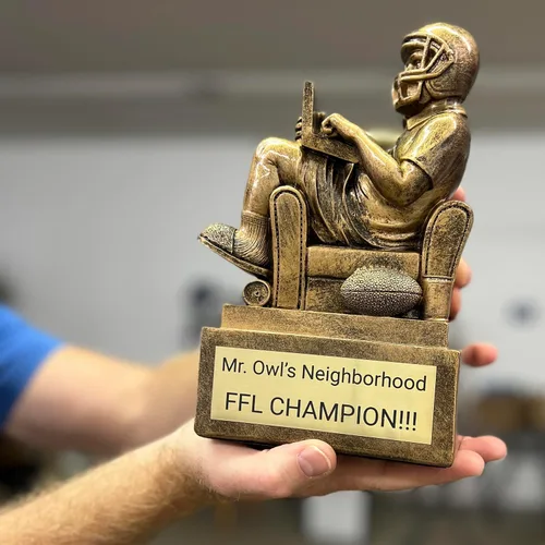 Miniatura 2 de Fantasy Football Trophy - Sillón quarterback Champion o perdedor trofeo de inodoro - Placa grabada gratis bajo petición