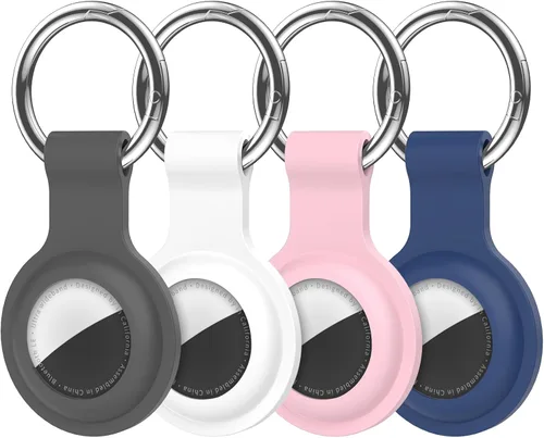 Miniatura 25 de Paquete de 4 llaveros compatibles con AirTag para AirTag de 1ª y 2ª generación, para AirTag de 1ª y 2ª generación, funda para AirTag, rastreador