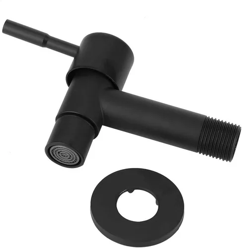 Miniatura 5 de Fdit Grifo frío de acero inoxidable de 2 pulgadas, color negro, para piscina, grifo de agua, grifo de lavadora, grifo montado en la pared