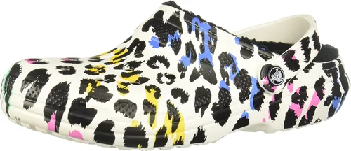 Miniatura 9 de Crocs Zueco clásico forrado con estampado animal para mujer Pantuflas mullidas