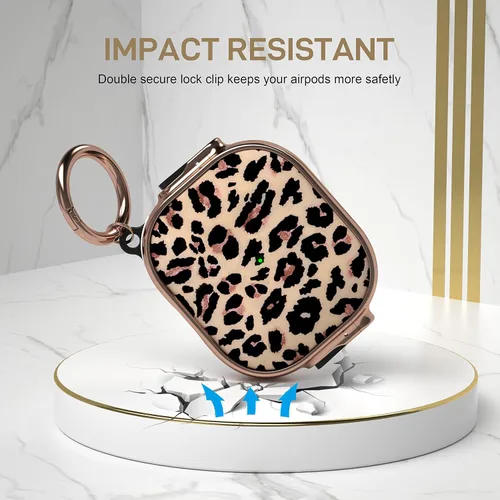 Miniatura 6 de Maxjoy Funda para AirPods 3 con cerradura, bonita funda protectora rígida para AirPod 3 de tercera generación para mujeres y hombres con llavero