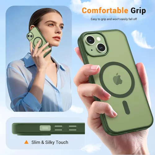 Miniatura 7 de vnnink para iPhone 12 y iPhone 12 Pro, funda de teléfono celular translúcida con protección contra caídas de grado militar, mate magnética