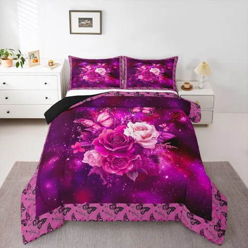 Miniatura 35 de Erosebridal Juego de edredón de corona King y Queen, juego de ropa de cama para parejas adultos, mujeres y hombres, juegos de edredón para boda, San