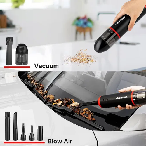 Miniatura 7 de Shop-Vac Aspiradora de coche y plumero 2 en 1, aspiradora inalámbrica portátil de soplado/succión de 14000 Pa, mini soplador, portátil y ligero