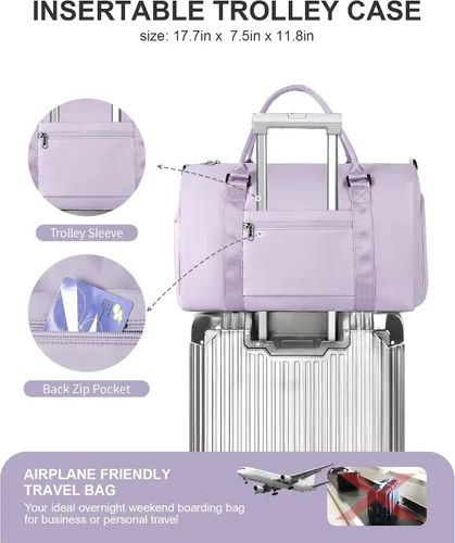 Miniatura 4 de Bolsa de lona de viaje bolsas de fin de semana para mujeres y hombres bolsa de transporte durante la noche bolsa de hospital bolsa de gimnasio