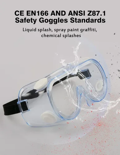 Miniatura 3 de MELASA Anteojos de seguridad ANSI Z87.1, antivaho gafas protectoras de laboratorio, gafas de protección ocular 4 piezas