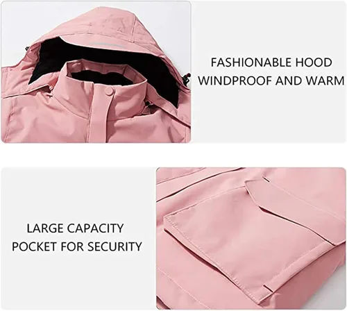 Miniatura 3 de Chaqueta térmica para mujer, chaqueta con capucha eléctrica delgada, adecuada para deportes al aire Libre, Ciclismo y motocicletas, Pesca, esquí