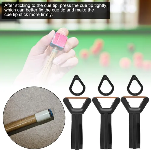 Miniatura 8 de Juego de abrazaderas de punta de taco de piscina profesional (paquete de 3) Herramienta de reparación de sujetadores de goma elástica