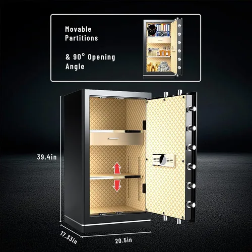 Miniatura 7 de Caja fuerte grande de 8.1 pies cúbicos para el hogar, caja de seguridad digital ignífuga con bolsa impermeable e ignífuga, caja de seguridad