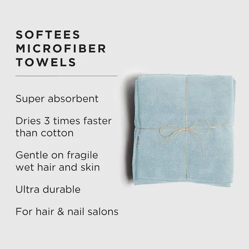 Miniatura 2 de Toallas de microfibra Fromm Softees para peluqueros, barberos, spa, gimnasio en Aqua, 16" por 29", 10 unidades. Toalla perfecta para el cuidado
