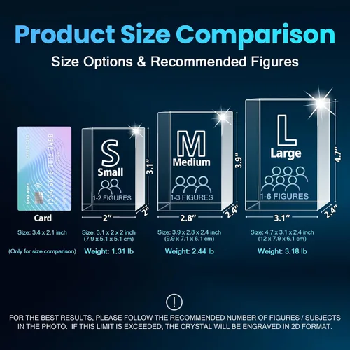 Miniatura 8 de Foto de cristal 3D personalizada, regalos de fotos de Navidad personalizados para mujeres, esposa, mamá, papá, ella, él Foto láser grabada al