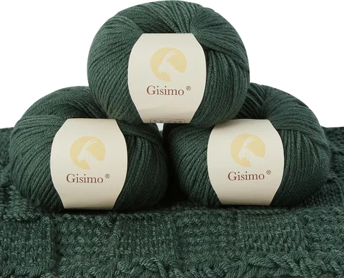 Miniatura 16 de 100% lana merino para tejer y ganchillo, hilo lujoso y suave de 6 cabos para tejer y crochet a mano, 1.76 oz/50 g, 127 yardas/116 metros