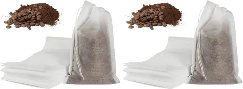 Miniatura 7 de 50 bolsas para preparación en frío sin desorden, bolsas de filtro de café desechables de 4x6 pulgadas, bolsas de malla fina con cordón para preparar