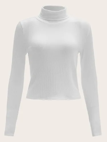 Miniatura 5 de Floerns 2 piezas de cuello alto y manga larga de punto acanalado para mujer