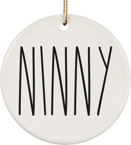 Miniatura 23 de Adorno familiar de Navidad, regalos de hija, hijo, adorno de círculo de cerámica de 3 pulgadas para colgar en el árbol – Día de la Madre